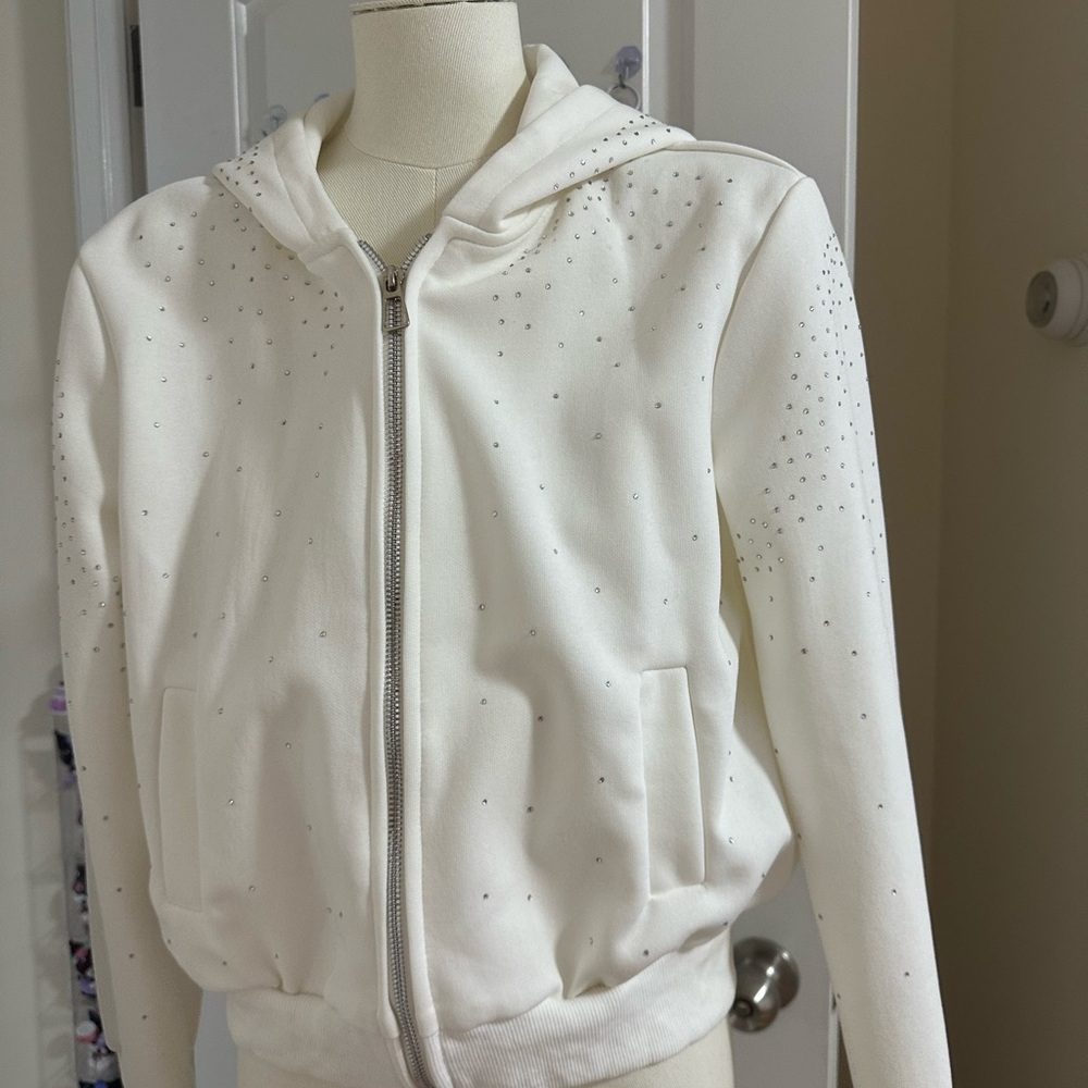Women's White Hoodie Jacket